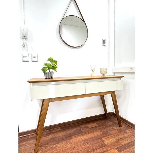 Arrimo Classic Cajones Blanco/Caramelo - Producto con Detalle