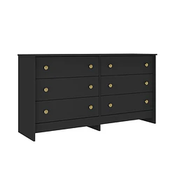 Comoda Duplex 6 Cajones Negro - Producto con Detalle
