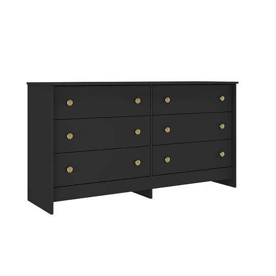 Comoda Duplex 6 Cajones Negro - Producto con Detalle