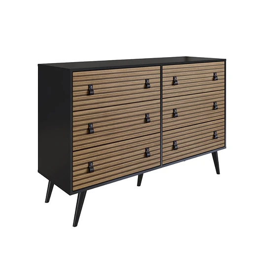 Buffet Amber 2 Puertas Negro/Brise - 