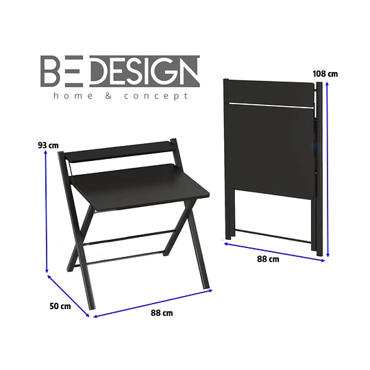 Escritorio Plegable Home Office Negro- Producto con Detalle