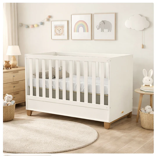 Cuna Multifuncional Bebé Zupi Madera Beige -Producto con Detalle