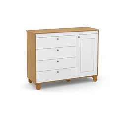 Cómoda 4 Cajones con Puerta Zupi Caramelo -Producto con detalle