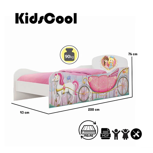 Cama Infantil Carruaje Sofia 1 Plaza- Producto con detalle