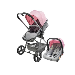 Coche Compact Travel System Rosado- Producto Armado en Tienda
