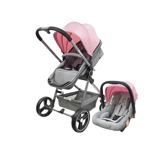 Coche Compact Travel System Rosado- Producto Armado en Tienda