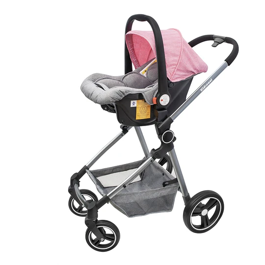 Coche Compact Travel System Rosado- Producto Armado en Tienda