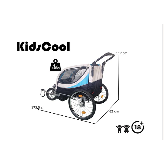 Carro Jogger Baby Trailer Duplex- Producto Armado en Tienda (LE FALTA RUEDA DELANTERA)
