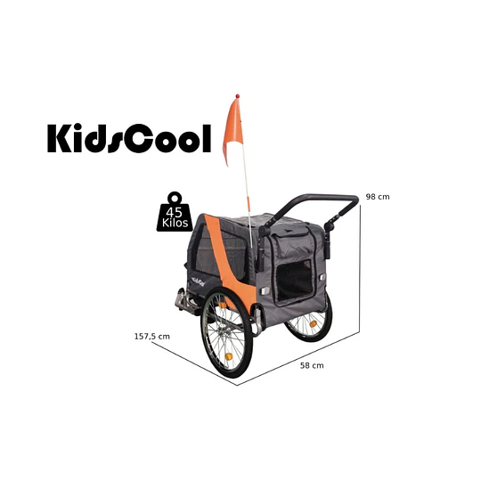 Carro Jogger Gris Baby Trailer Single -Producto Armado en Tienda