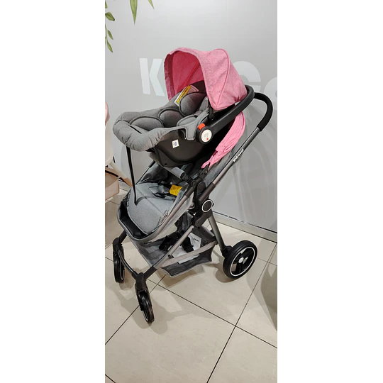 Coche Compact Travel System Rosado- Producto Armado en Tienda