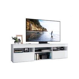 Rack de TV hasta 60" Blanco 2 puertas - Estilo paris Contemporáneo Be Design(175x48x35 cm)- Producto con detalle