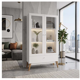 Vitrina 2 Puertas Amber Blanco - Producto con detalle