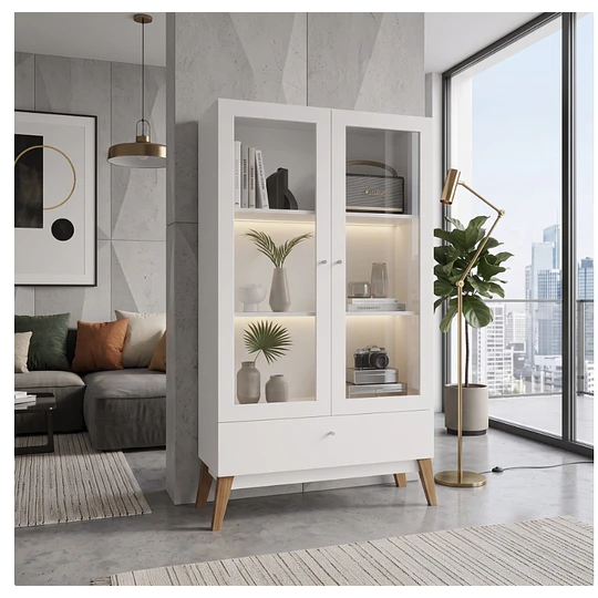 Vitrina 2 Puertas Amber Blanco - Producto con detalle