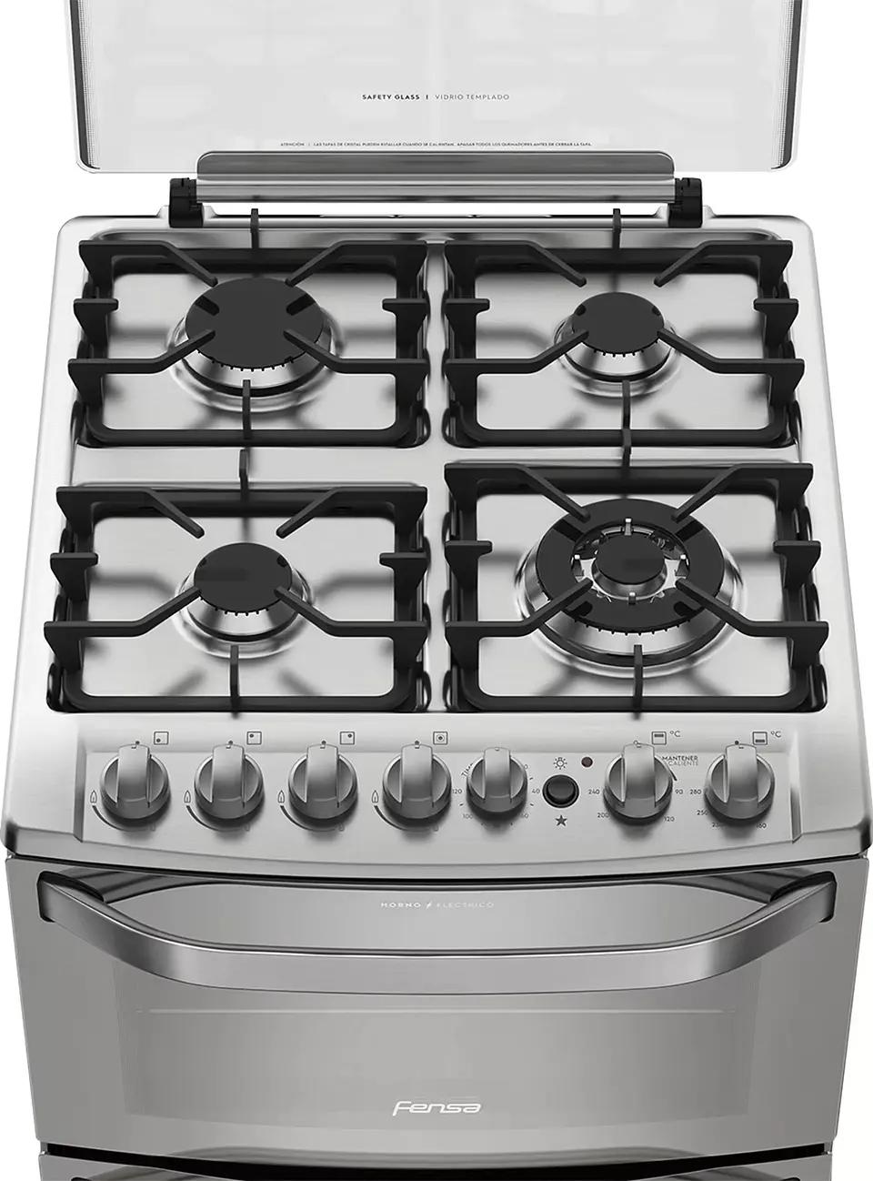 Cocina a Gas 4 Platos Fensa Doble Horno Timer Digital 56 DXT 3