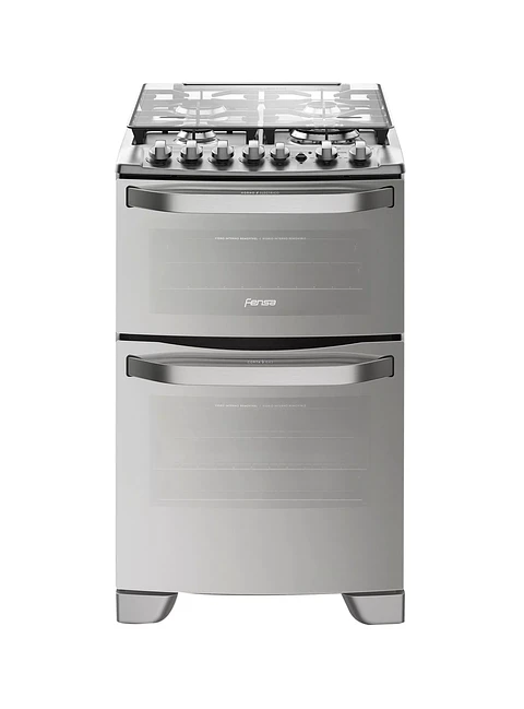 Cocina a Gas 4 Platos Fensa Doble Horno Timer Digital 56 DXT