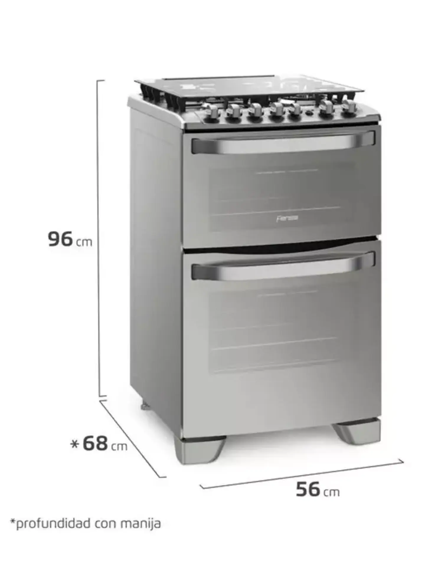 Cocina a Gas 4 Platos Fensa Doble Horno Timer Digital 56 DXT 4