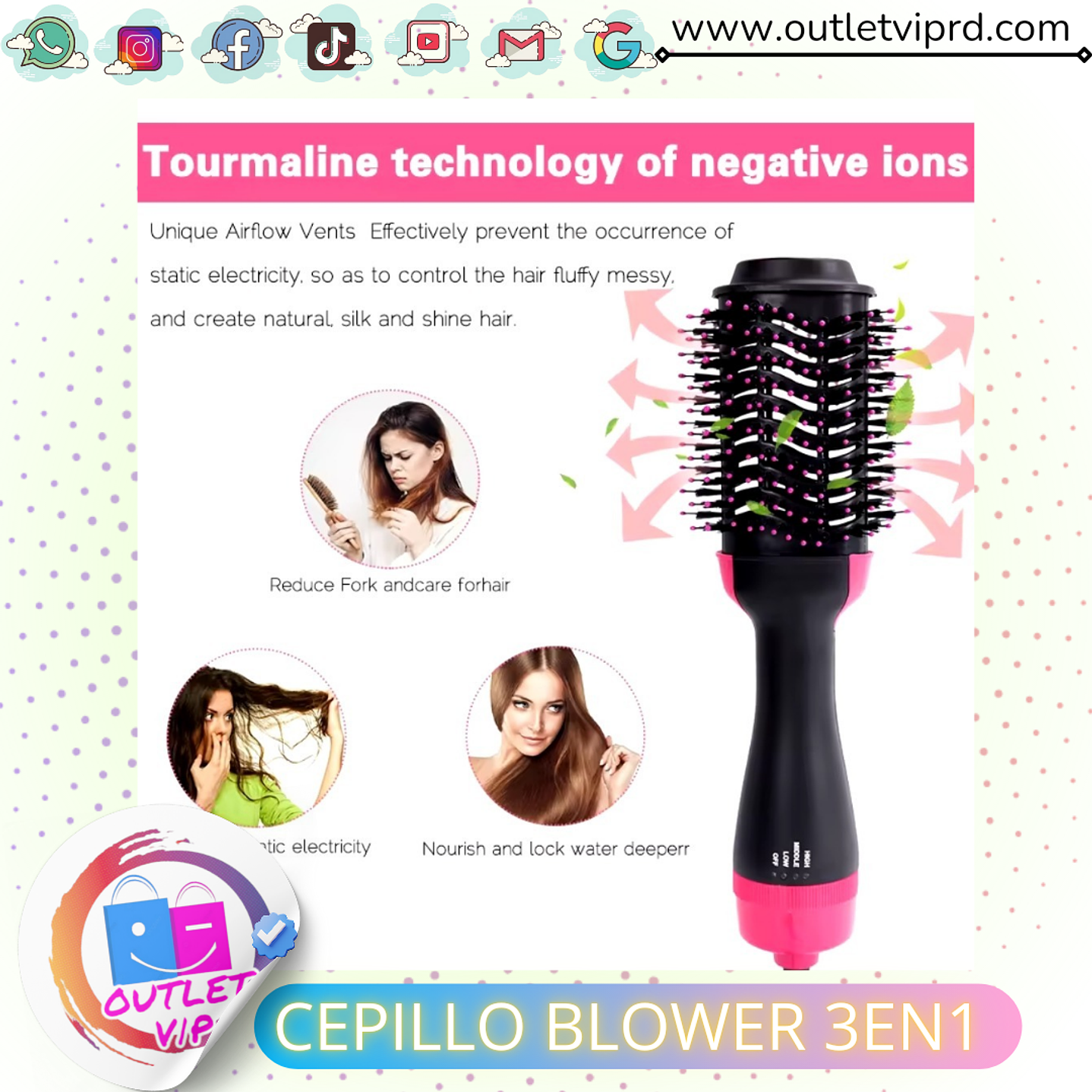 Cepillo blower 3en1  6