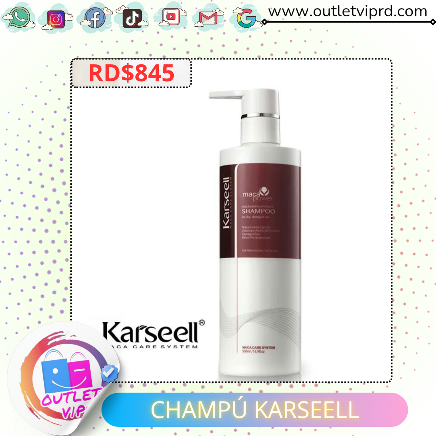 Champú reparador capilar karseell  1