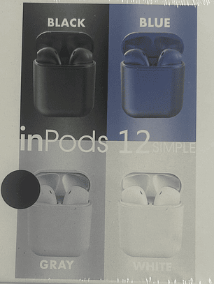 BLUETOOTH INALAMBRICO   INPODS 12  COLORES BLANCO .NEGRO , MORA ,GRIS
