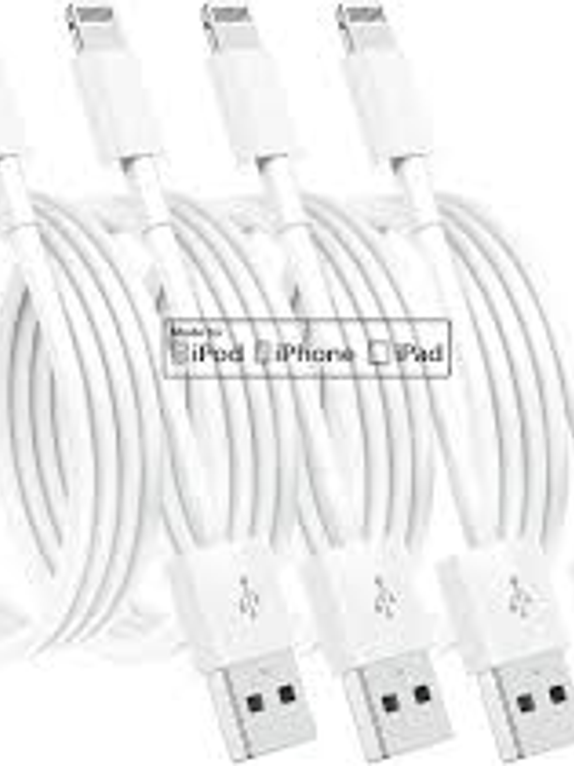 PACK DE 10 CABLE  IPHONE USB DE 1 METRO  1