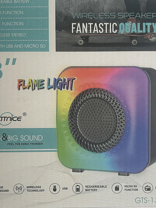 PARLANTE  CON LUZ  BLUETOOTH RADIO FM .PENDRIVE .