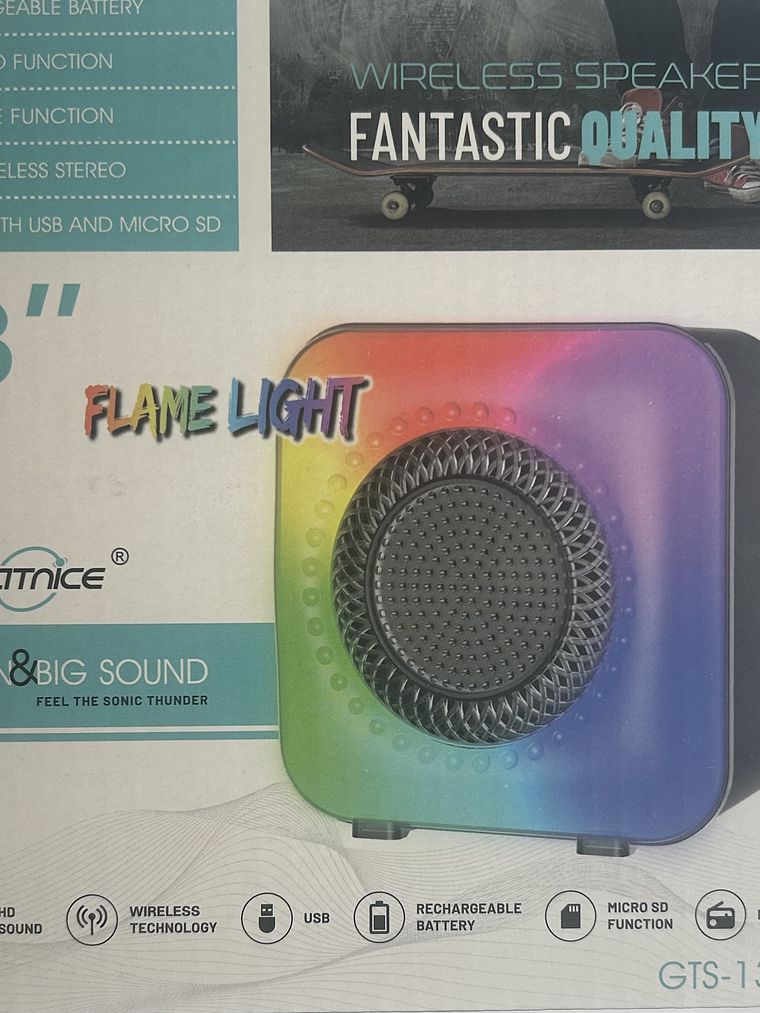 PARLANTE  CON LUZ  BLUETOOTH RADIO FM .PENDRIVE . 1