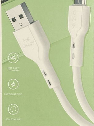 CABLE MICRO USB  1 METRO CARGA RAPIDA  6.A