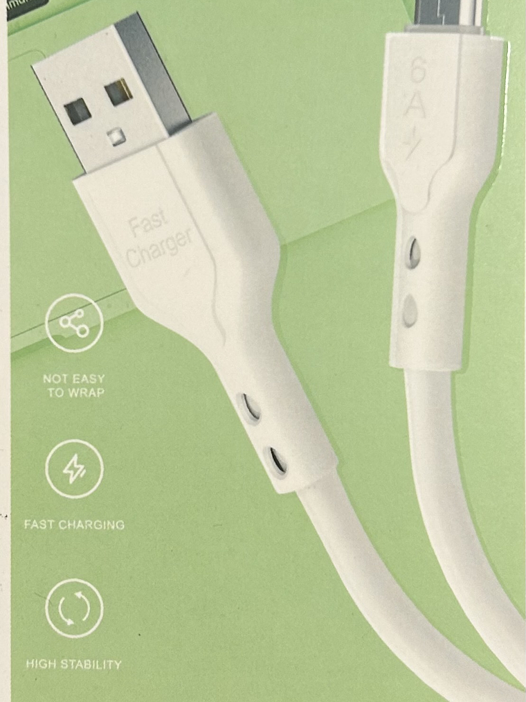 CABLE MICRO USB  1 METRO CARGA RAPIDA  6.A 1