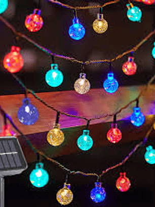 LUCES  SOLARES DE NAVIDAD MULTICOLORES  6.5 METROS 