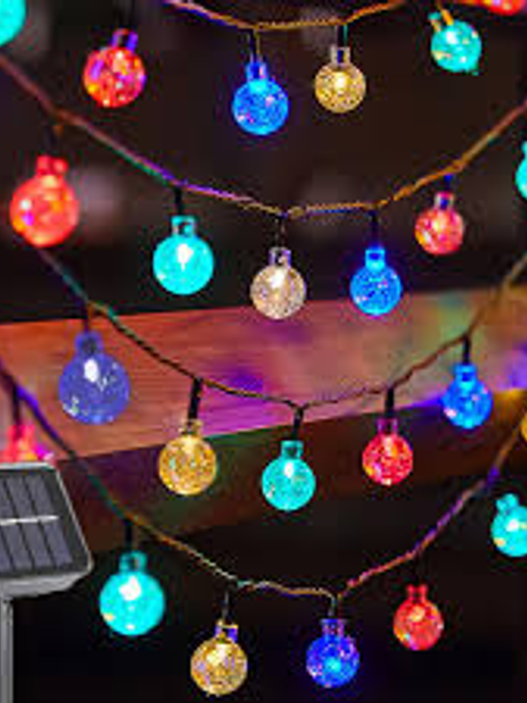 LUCES  SOLARES DE NAVIDAD MULTICOLORES  6.5 METROS  1