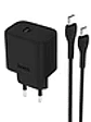 Cargador Casa Hoco DC67 PD20W Cable Tipo C a Tipo C Negro, SEC - Miniatura 1