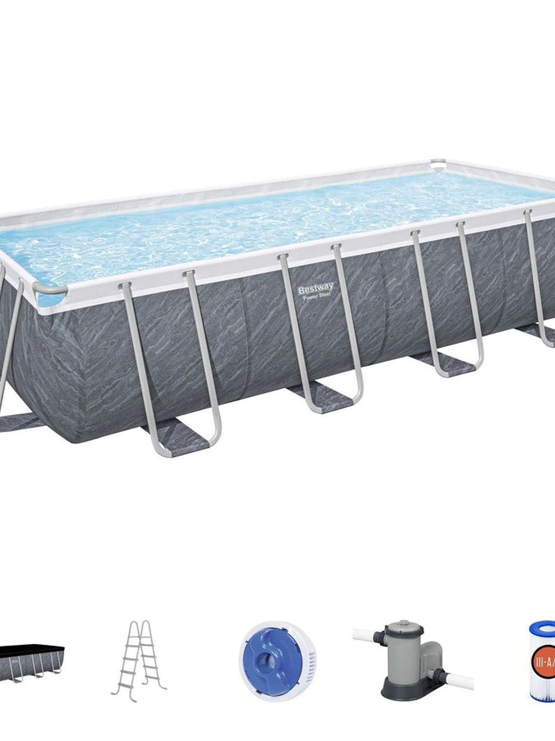 Piscina Bestway Rectangular C/Filtro Gris 5.49MX2.74MX1.22M 2