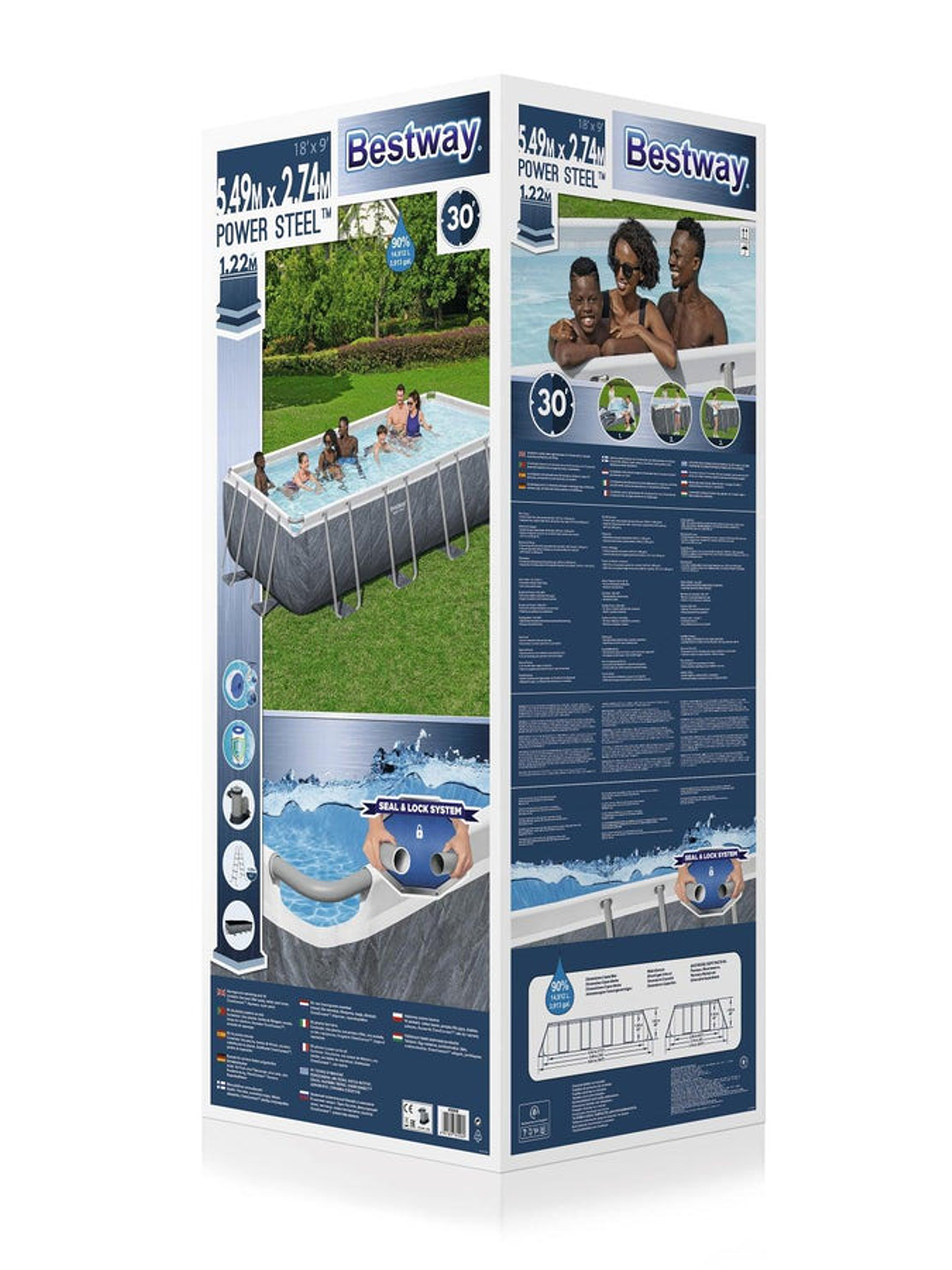 Piscina Bestway Rectangular C/Filtro Gris 5.49MX2.74MX1.22M 9