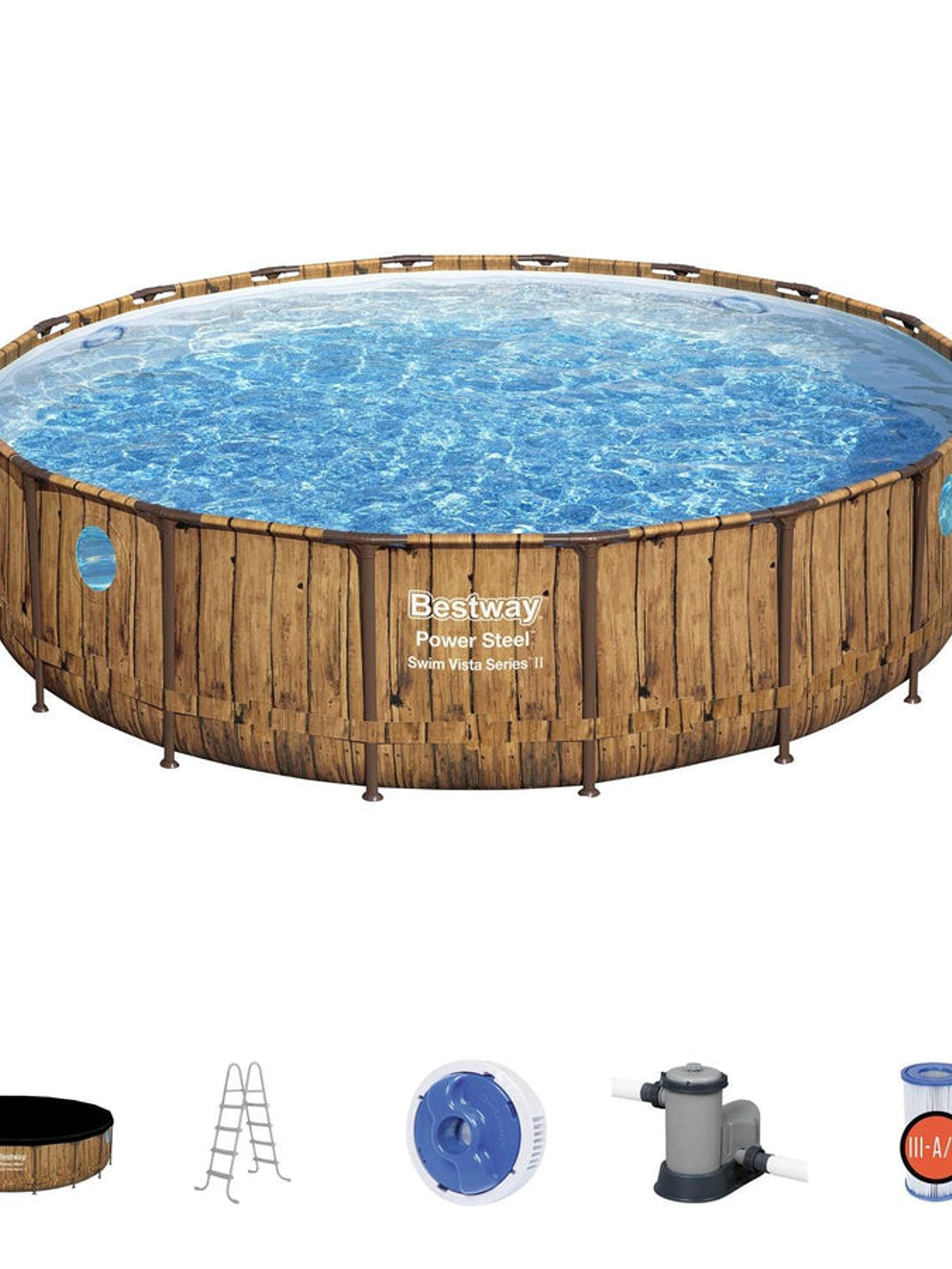 Piscina Bestway Redonda SteelPro Max con ventana 4.88MX1.22M 1