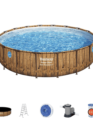 Piscina Bestway Redonda SteelPro Max con ventana 4.88MX1.22M