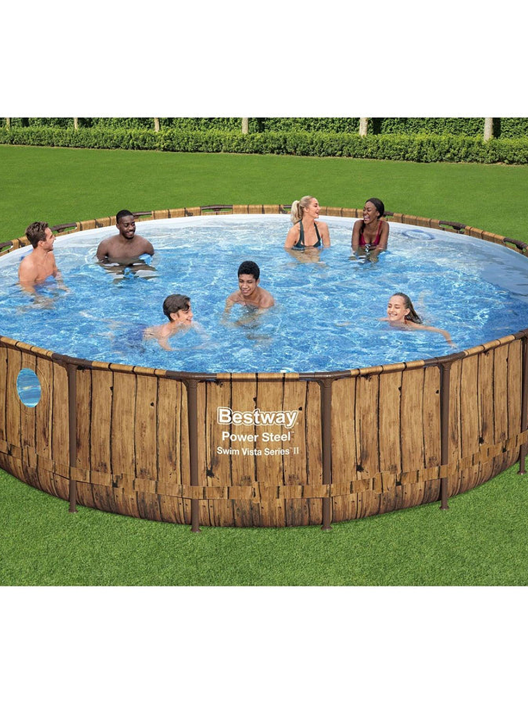 Piscina Bestway Redonda SteelPro Max con ventana 4.88MX1.22M 10