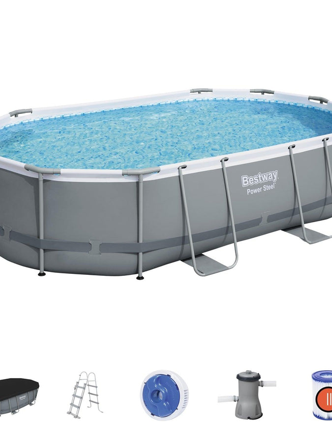 Piscina Bestway Ovalada Filtro + Accesorios 4.88X3.50X1.07M 1