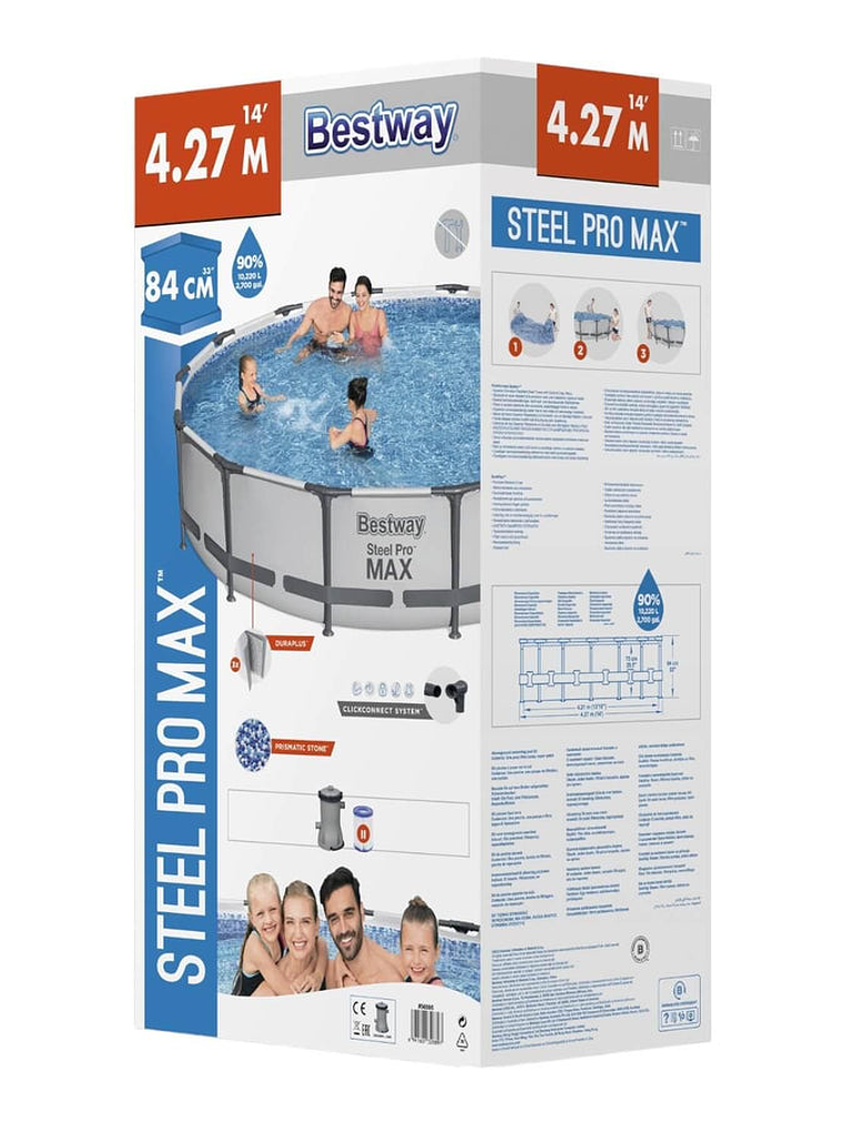 Piscina Bestway Redonda Steel Pro Max con filtro 4.27MX84Cm 10