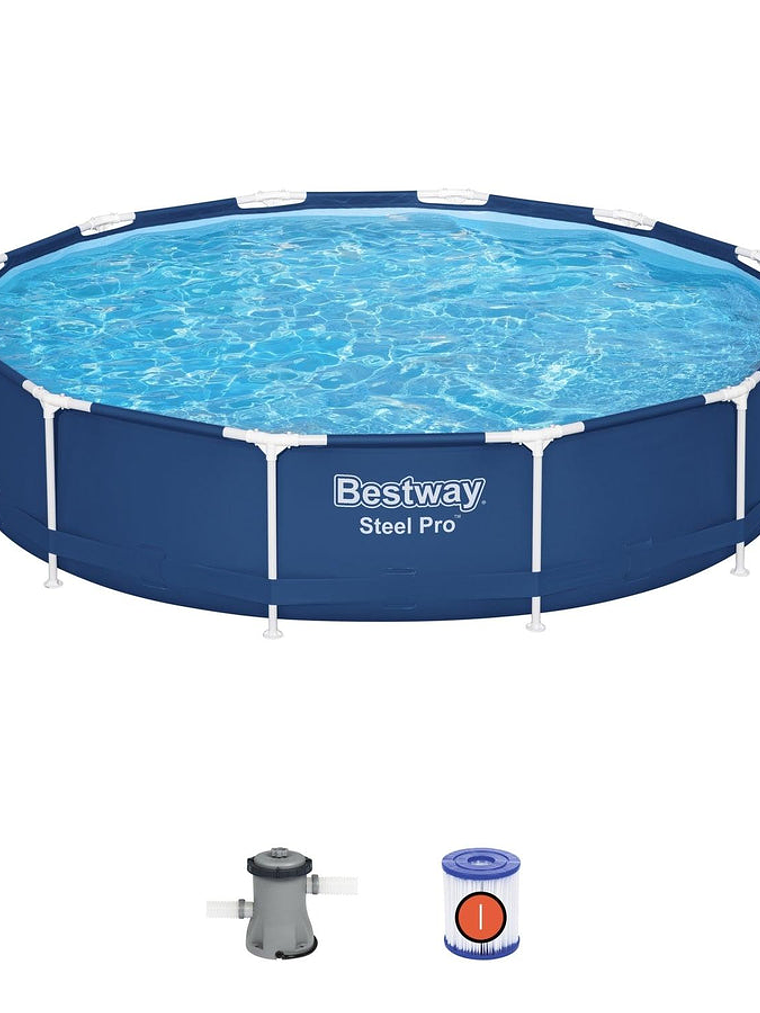 Piscina Bestway Redonda Steel Pro con filtro 3.66MX76Cm Azul 2