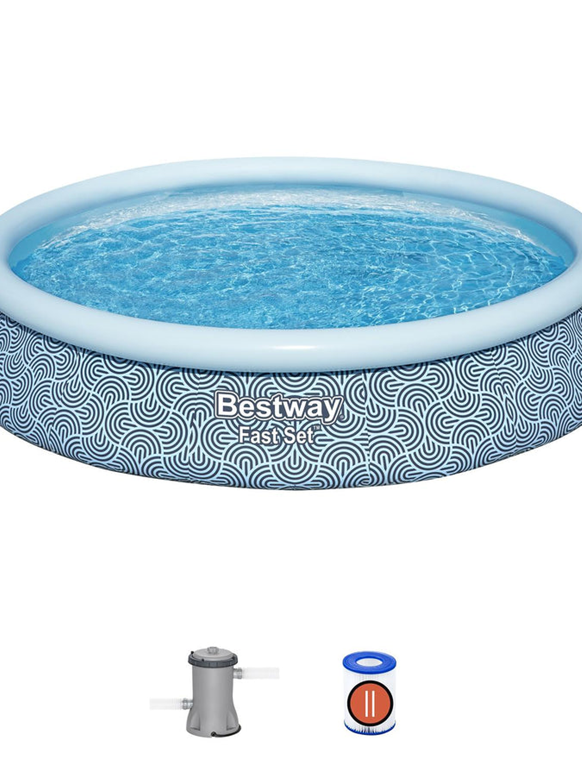 Piscina Bestway Redonda Fácil Armado con filtro 4.57mx84cm 1