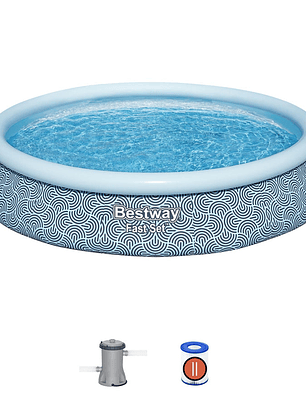 Piscina Bestway Redonda Fácil Armado con filtro 4.57mx84cm