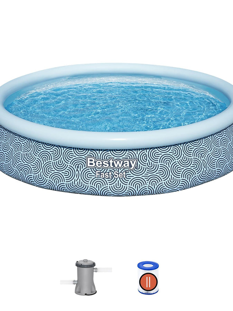 Piscina Bestway Redonda Fácil Armado con filtro 4.57mx84cm 1