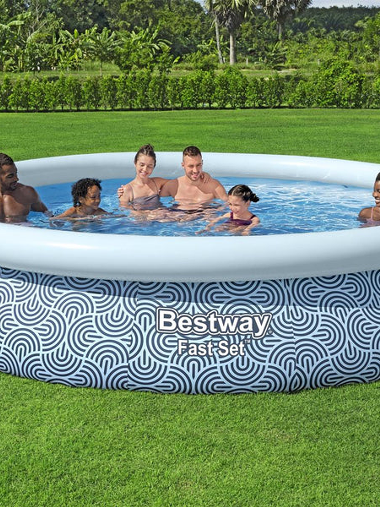 Piscina Bestway Redonda Fácil Armado con filtro 4.57mx84cm 3