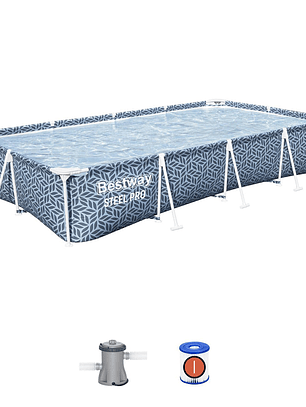 Piscina Bestway Rectangular SteelPro Diseño 3.66mX2.01mx66cm
