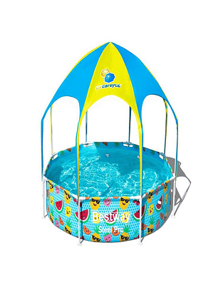 Piscina Bestway Redonda Con Toldo y Neblina Agua 2.44MX51Cm