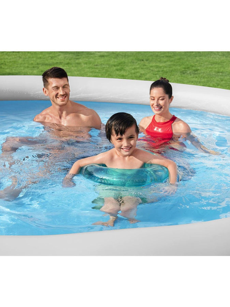 Piscina Bestway Redonda Fácil Armado FastSet con Filtro Gris 3.66MX76cm 2