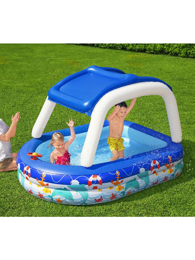 Piscina Inflable Bestway Con Toldo Desmontable 213x155x132cm 10