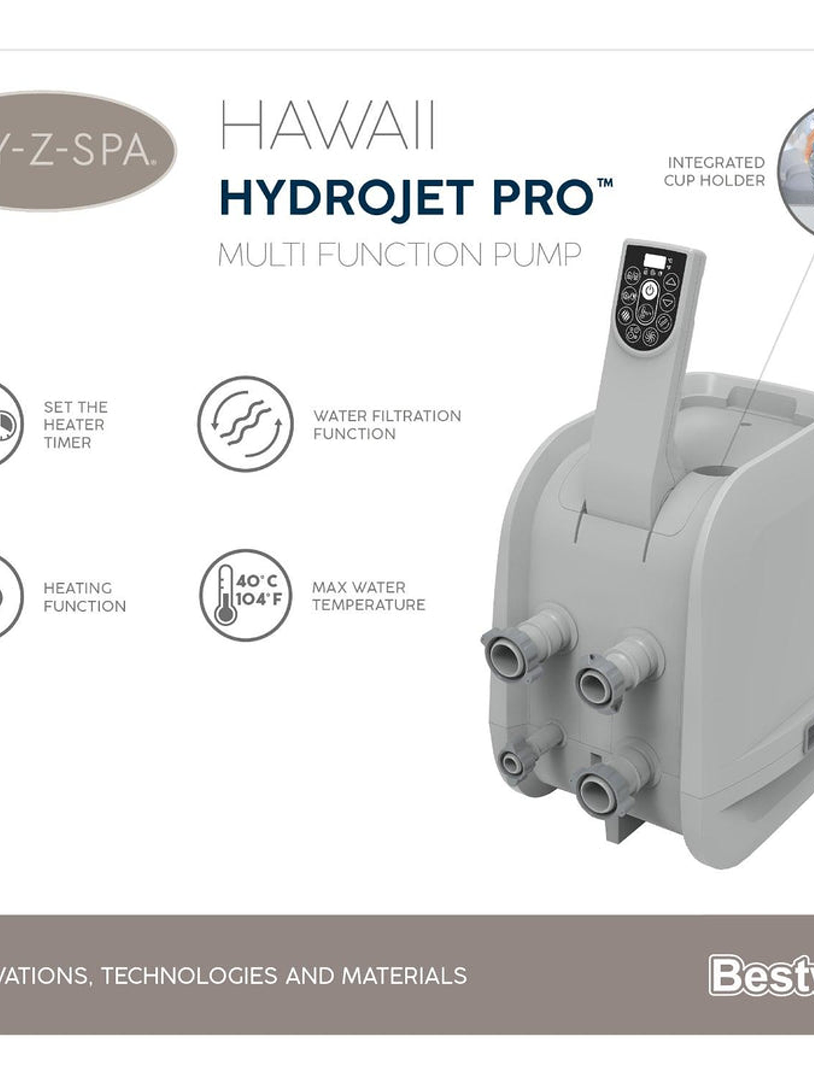 Hot Tub Jacuzzi Inflable Hawaii Hidromasaje 6 Pers Bestway 5