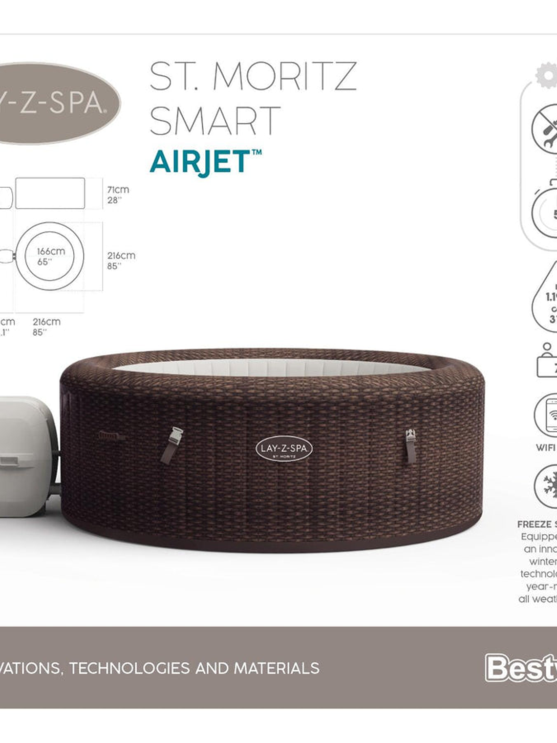 Hot Tub Spa Jacuzzi Inflable St. Moritz 7 Personas Bestway 4