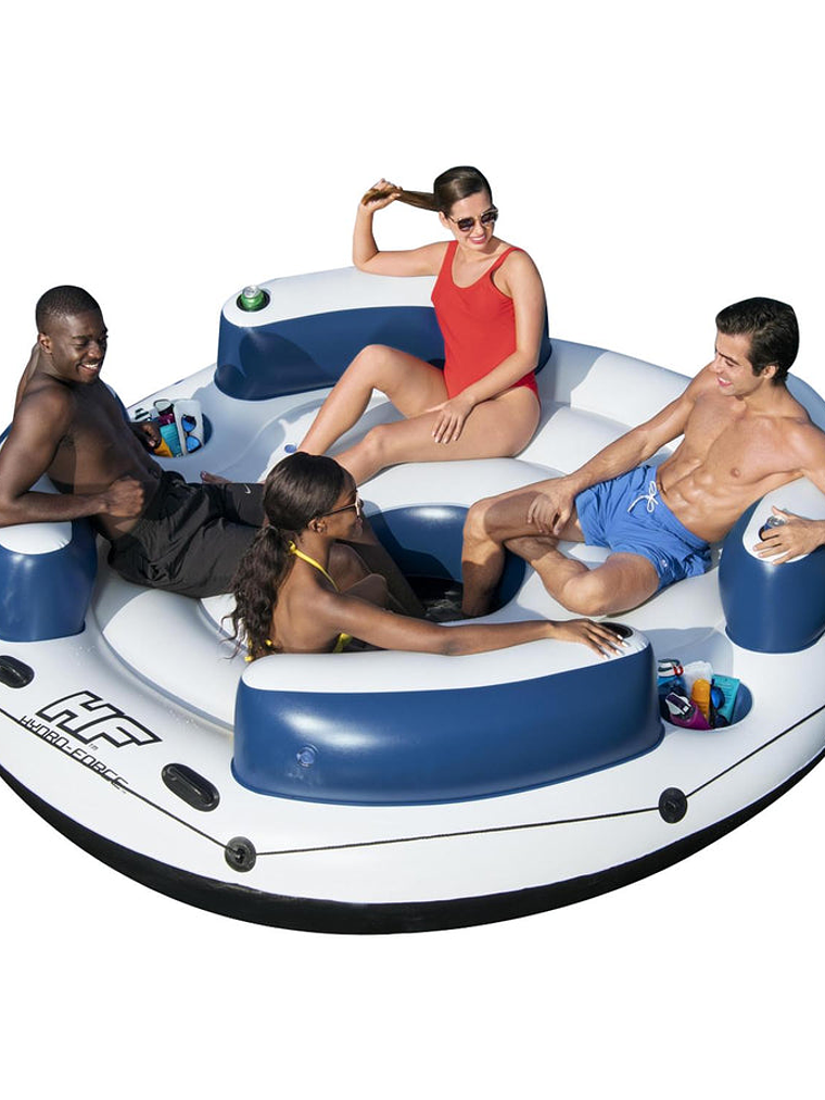 Flotador Isla con respaldo 4 personas 2.56mx2.56m Bestway 1